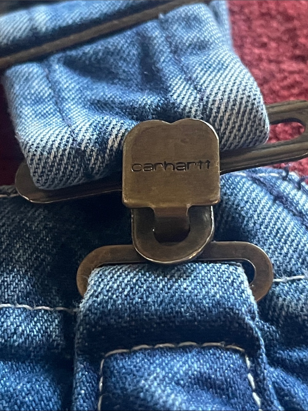 Carhartt Vintage 90’s Blue Navy Dungarees-overalls Carpenter - Picture 4 of 7
